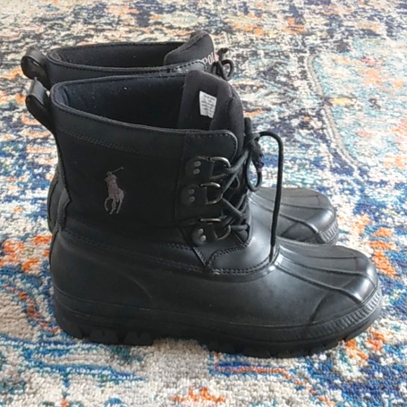 RALPH LAUREN POLO LARGE LOGO CRETWICK RUBBER WINTER BOOTS MENS 12D - Picture 2 of 13